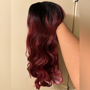 Wigpop Synthetic Red-Burgundy Full Wig